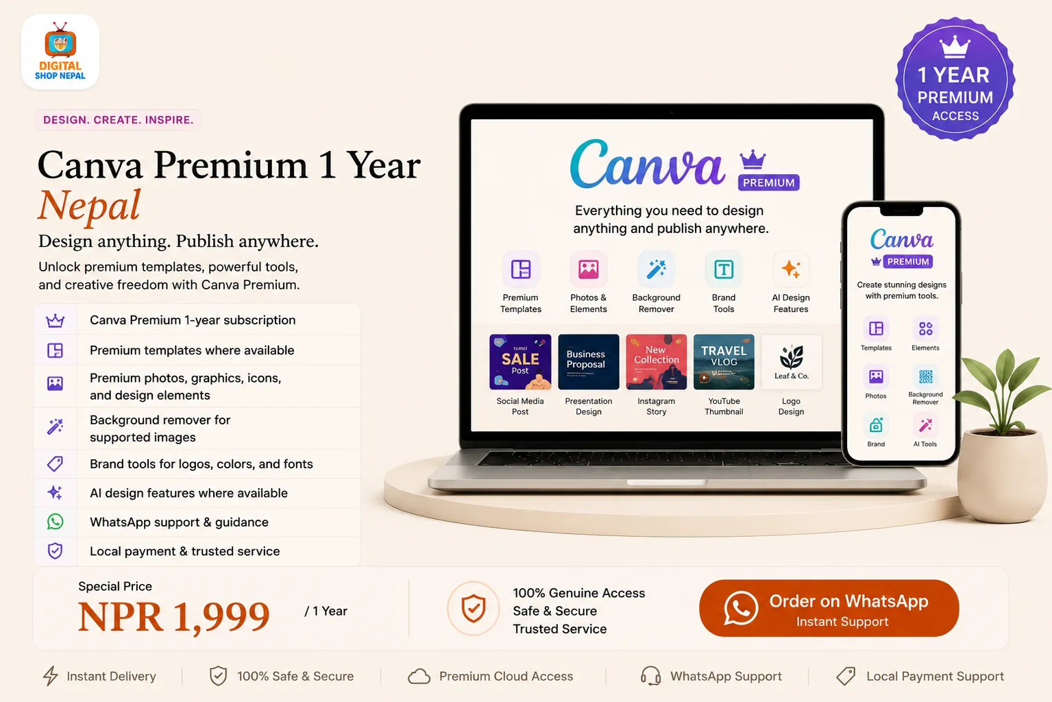 Canva Premium 1 Year Subscription